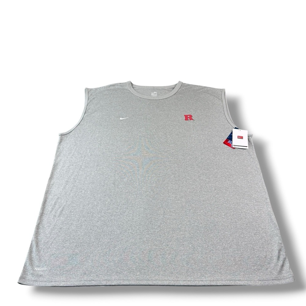NWT 2007 Nike Dri-Fit Rutgers Scarlet Knights Gray Sleeveless Shirt Mens 3XL VTG